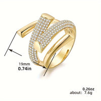 Gouden wikkelring met pavé zirkonia