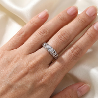 Zilveren vintage filigraan ring met zirkonia