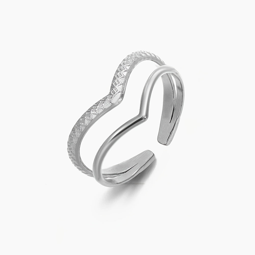 Gouden verstelbare ring met V-design