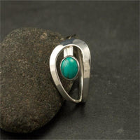 Zilveren minimalistische ring met turquoise