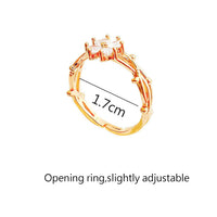 Gouden ring met klavertjevier van witte zirkonia