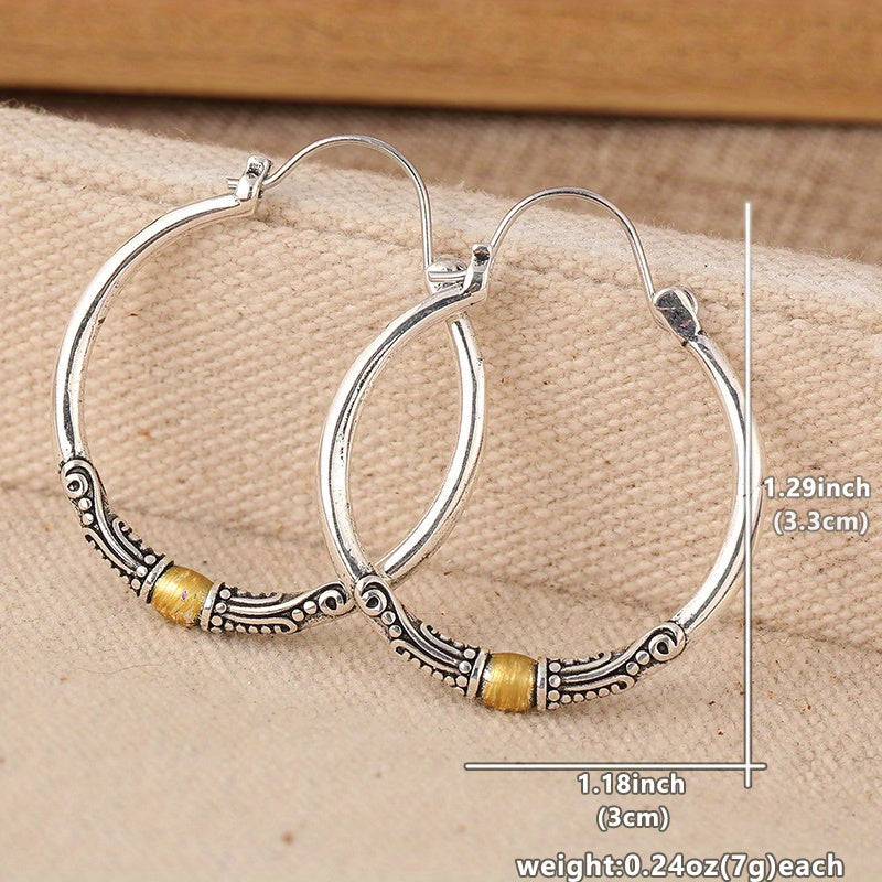 Zilveren Bali oorbellen met gouden accent, vintage