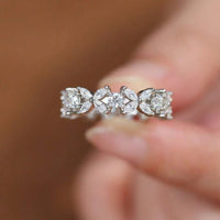 Gouden eternity ring met marquise zirkonia bloemen