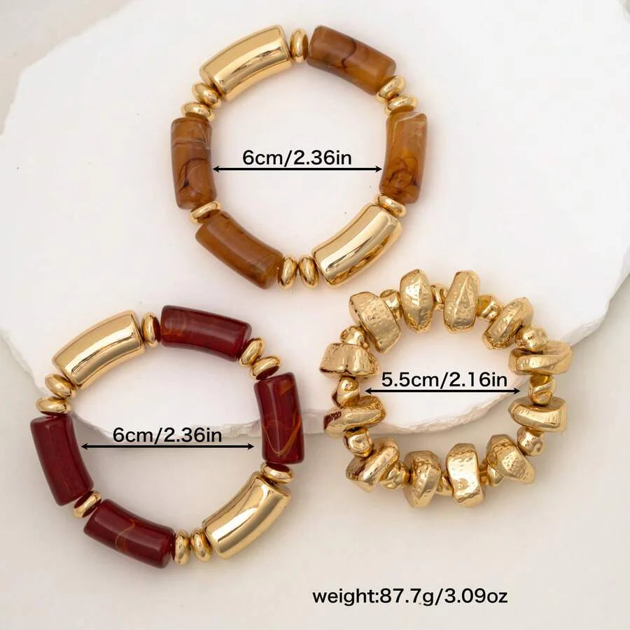 Gouden armband met onregelmatige natuursteen kralen