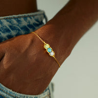 Gouden armband met kleurrijke geboortestenen