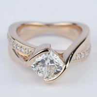 Roségouden ring met ovale en baguette zirkonia