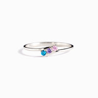 Gouden ring met kleurrijke geboortestenen
