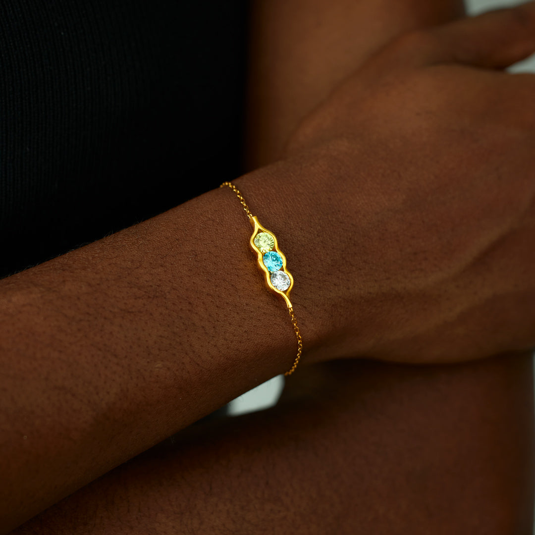 Gouden armband met kleurrijke geboortestenen