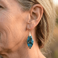 Bohemian oorbellen met blauwe jaspis druppelsteen