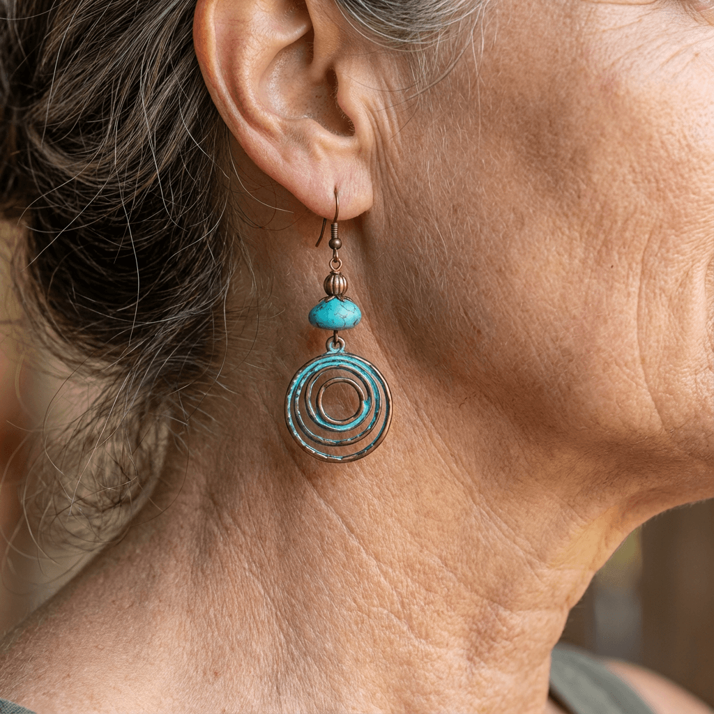 Zilveren bohemian oorbellen met rode edelstenen