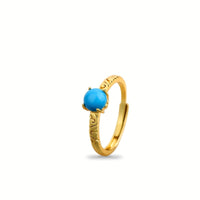 Gouden vintage ring met turquoise edelsteen