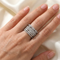 Zilveren gevlochten ring met zirkonia