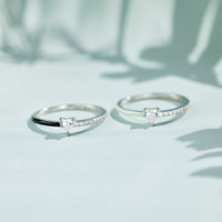Zilveren solitaire ring met hartvormige steen