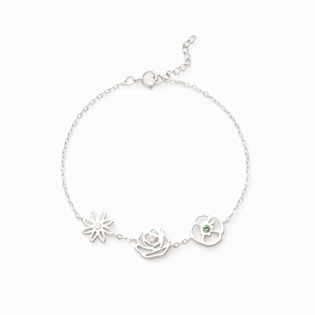 Gouden armband met geboortebloemen