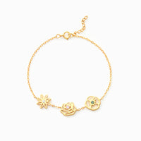Gouden armband met geboortebloemen