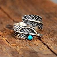 Zilveren veerring met turquoise