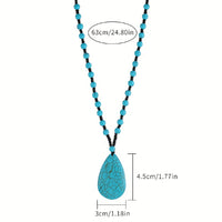 Bohemian kralenketting met turkooizen druppelhanger