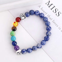 Chakra kralenarmband met zilveren pootje bedel