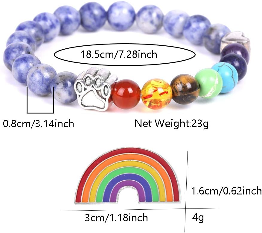 Chakra kralenarmband met zilveren pootje bedel