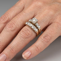 Vintage gouden bruidsringenset met zirkonia