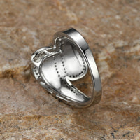 Zilveren vintage ring met witte opaal en zirkonia