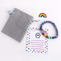 Chakra kralenarmband met zilveren pootje bedel