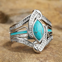 Zilveren bohemian oorbellen met turquoise druppels
