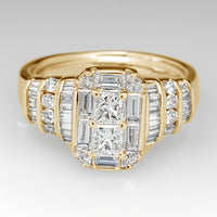 Zilveren ringenset met princess-geslepen zirkonia