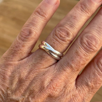 Zilveren drievoudige verweven ring