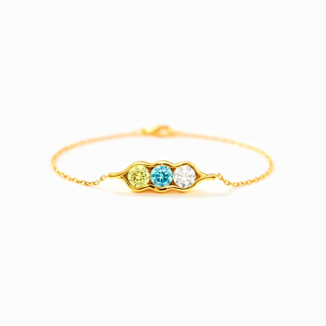 Gouden armband met kleurrijke geboortestenen