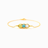 Gouden armband met kleurrijke geboortestenen