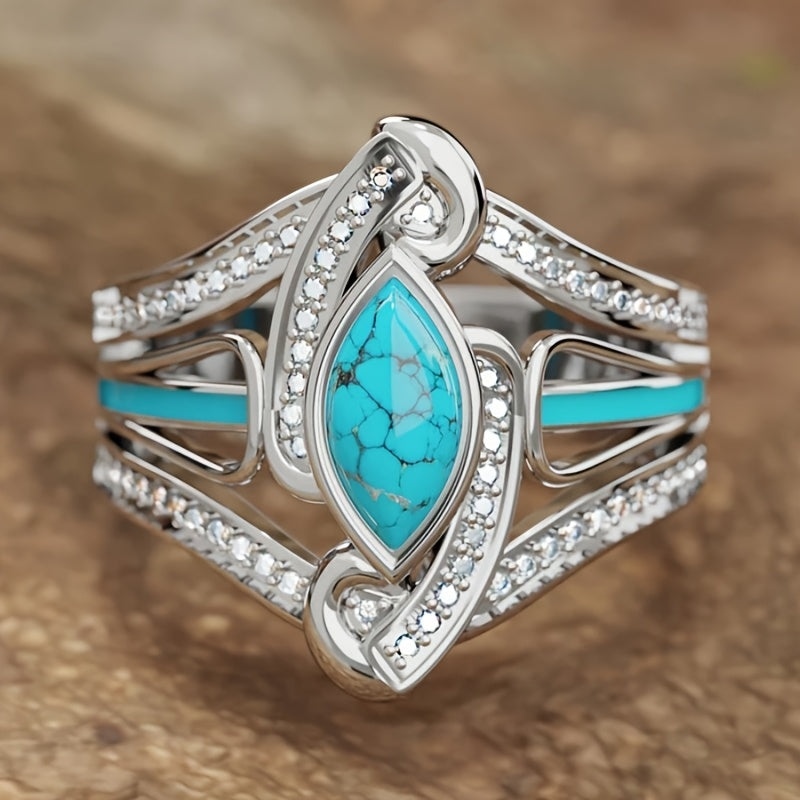Zilveren bohemian oorbellen met turquoise druppels