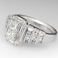 Zilveren ringenset met princess-geslepen zirkonia