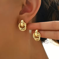 Gouden knoop oorbellen