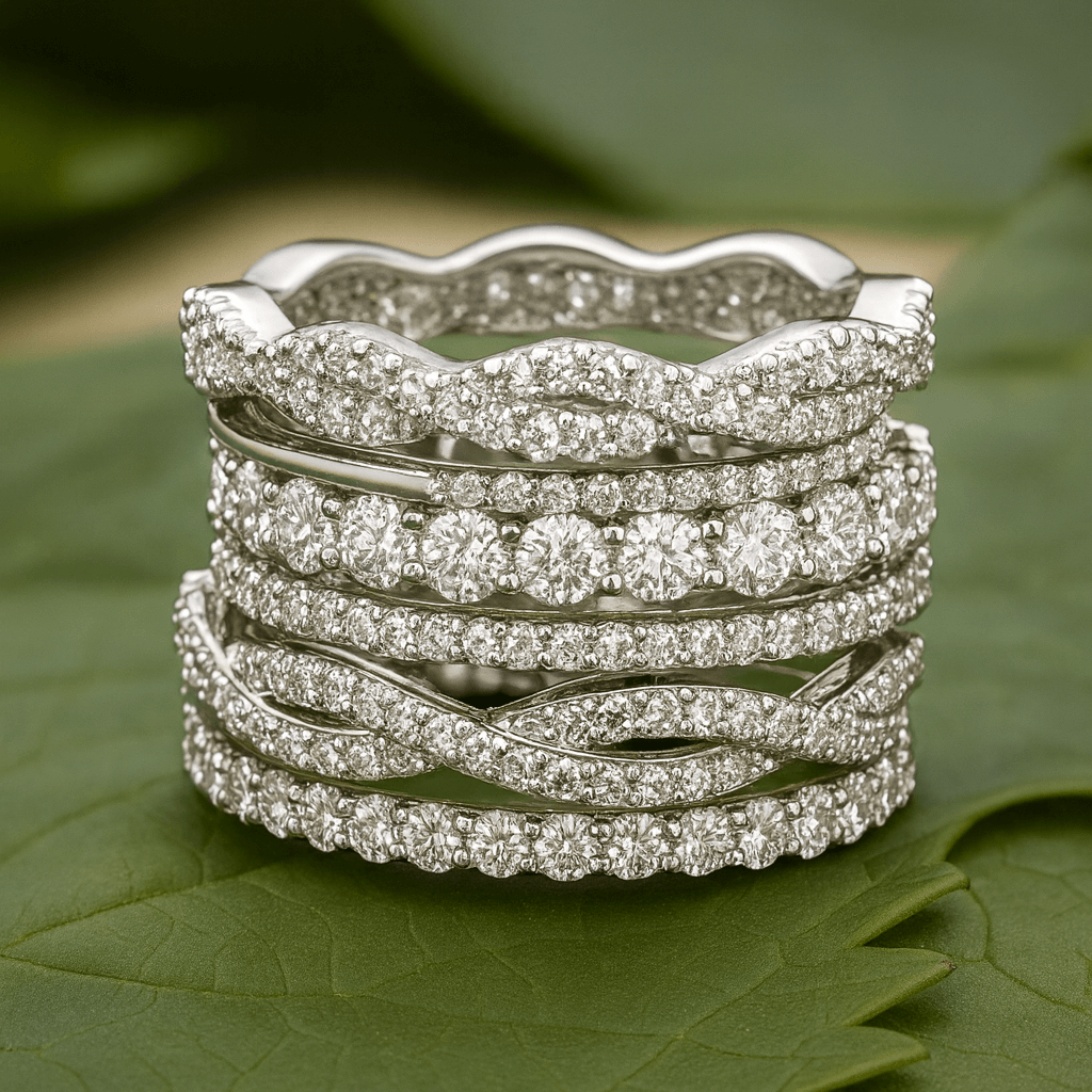 Zilveren gevlochten ring met zirkonia
