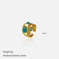 Gouden ring met amazoniet stenen