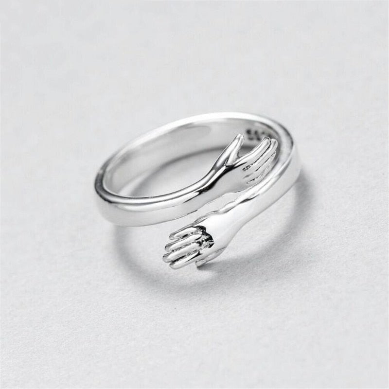 Zilveren verstelbare gevlochten ring