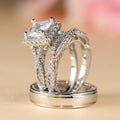 Platina witte diamant driedelige set