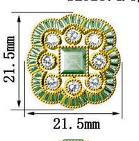 Vintage ring met smaragd en zirkonia bloemkrans