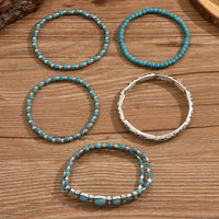 Bohemian zilveren armbandenset met turquoise