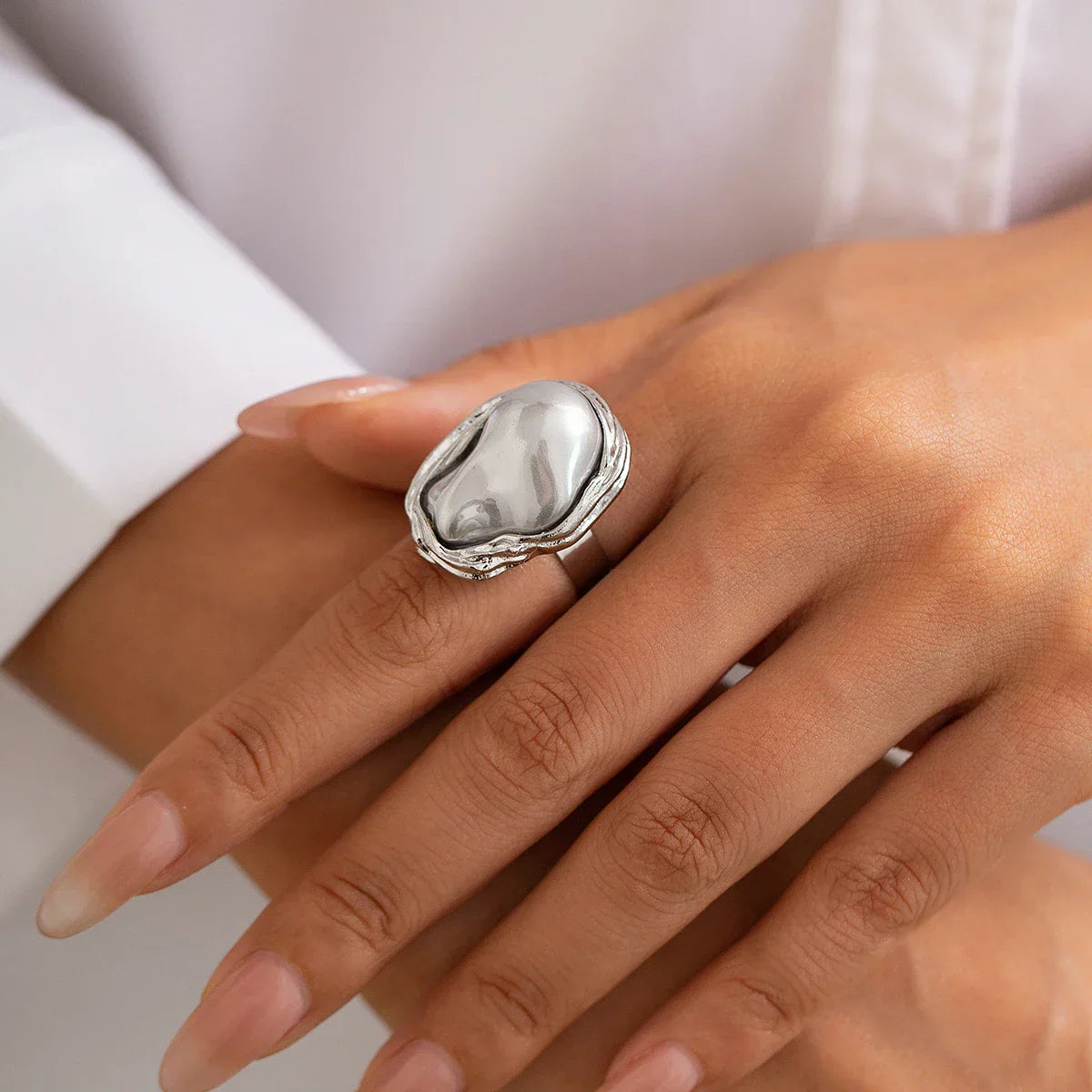 Gouden ringenset met barokparels
