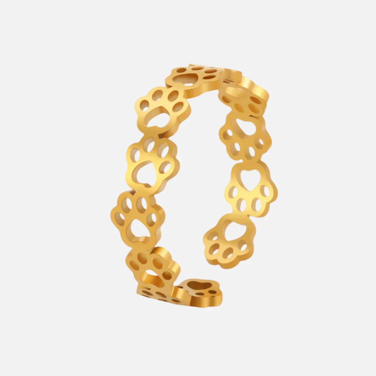 Zilveren ring met hondenpootjes