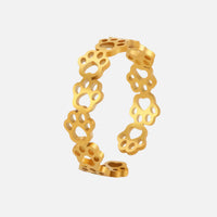 Zilveren ring met hondenpootjes