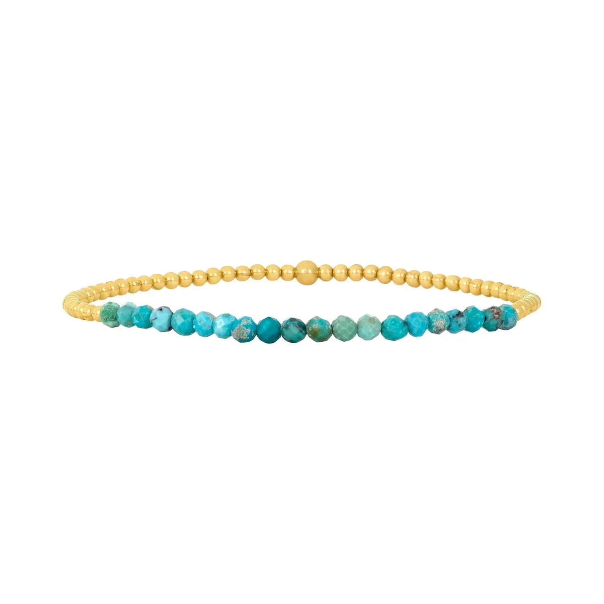 Set van turquoise en gouden kralenarmbanden