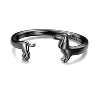 Roségouden teckel ring