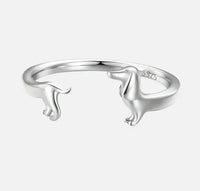 Roségouden teckel ring