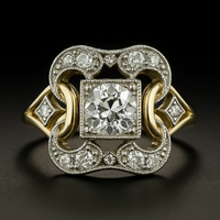 Zilveren ring met gouden vogel en opaalsteen