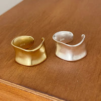 Zilveren brede verstelbare ring minimalistisch