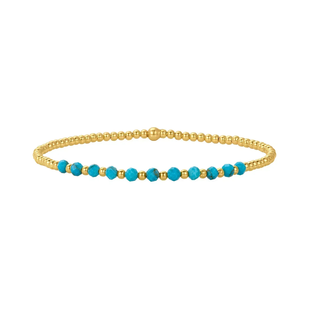 Set van turquoise en gouden kralenarmbanden