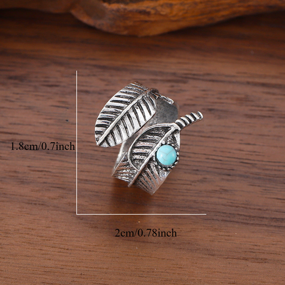 Zilveren veerring met turquoise